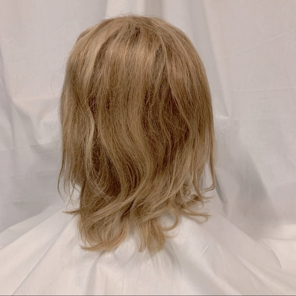 Golden Colored Shoulder Length Wig with Bangs - Picture 1 of 10